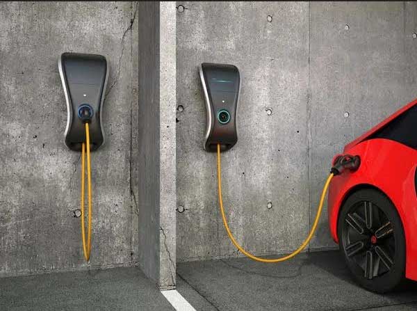 A EV charging at a home charge point